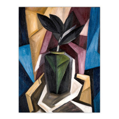 Artery8 Rubber Plant Abstract Painting Hartley Wall Art Poster Print 12X16" from B&Q