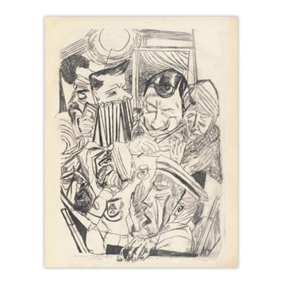 Artery8 The Patriotic Song Pencil Drawing Beckmann Wall Art Poster Print 12X16" from B&Q