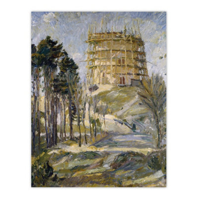 Artery8 Water Tower In Hermsdorf Landscape Beckmann Wall Art Poster Print 12X16" from B&Q