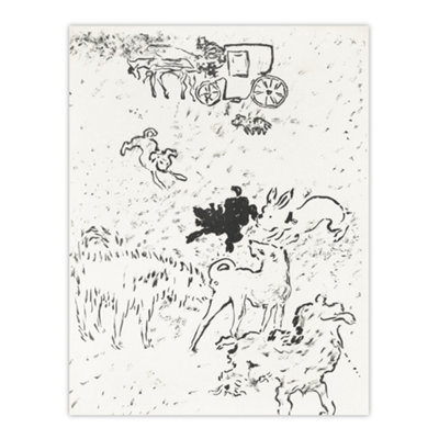 Artery8 The Dogs Art Nouveau Drawing Pierre Bonnard Wall Art Poster Print 12X16" from B&Q