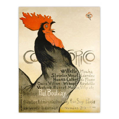 Artery8 Cocorico Vintage Magazine Advert Steinlen Wall Art Poster Print 12X16" from B&Q