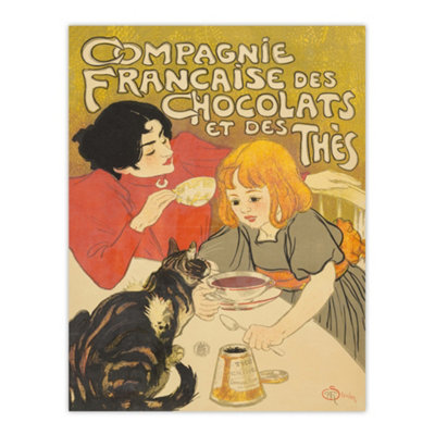 Artery8 Chocolate And Tea French Vintage Advert Steinlen Wall Art Poster Print 12X16" from B&Q