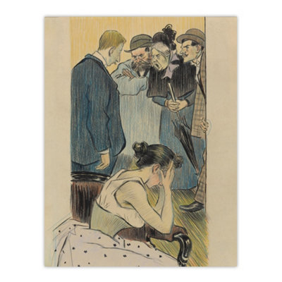Artery8 Family Argument Satirical Painting Steinlen Wall Art Poster Print 12X16" from B&Q