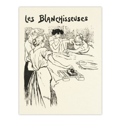Artery8 The Washerwomen Black White Illustration Steinlen Wall Art Poster Print 12X16" from B&Q