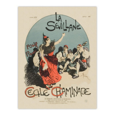 Artery8 Overture Cover For Woman From Seville Steinlen Wall Art Poster Print 12X16" from B&Q