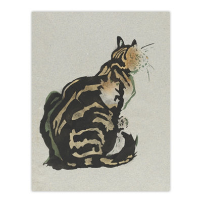 Artery8 Sitting Cat Art Nouveau Painting Steinlen Wall Art Poster Print 12X16" from B&Q