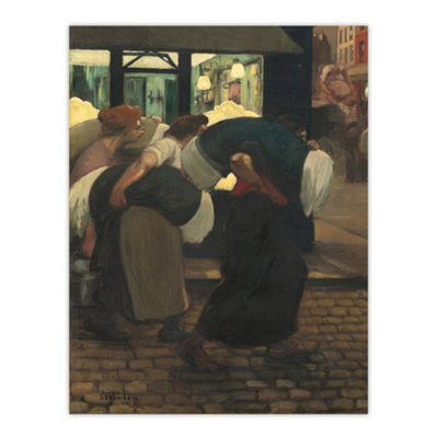 Artery8 The Laundresses Oil Painting Steinlen Wall Art Poster Print 12X16" from B&Q