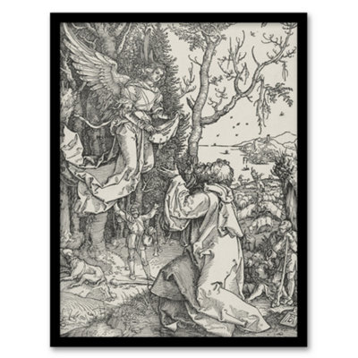 B&Q -  Albrecht Durer Life Of The Virgin Joachim And The Angel Framed Wall Art Print A4