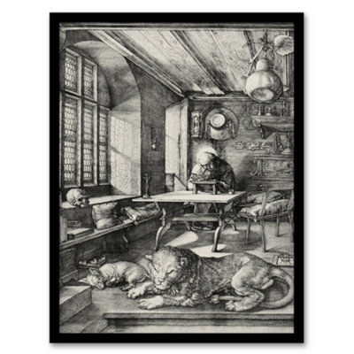 Artery8 Albrecht Durer Saint Jerome In His Study Framed Wall Art Picture Print A4