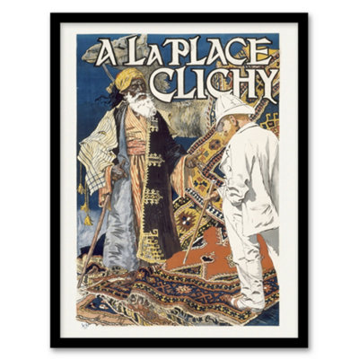 Artery8 Eugene Grasset Place Clichy Art Nouveau Advert Framed Wall Art Picture Print A4 from B&Q