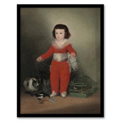 B&Q -  Francisco Goya Red Boy Manuel Portrait With Animals Framed Wall Art Print A4
