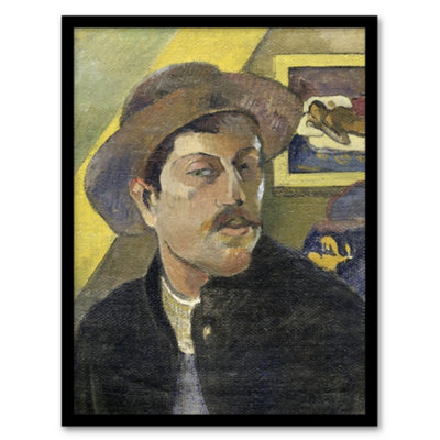 B&Q -  Paul Gauguin Self Portrait In A Hat Oil Painting Framed Wall Art Print A4