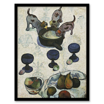 B&Q -  Paul Gauguin Still Life With Three Puppies Framed Wall Art Picture Print A4