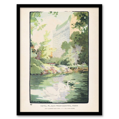 Artery8 Rachael R Elmer Hotel Plaza From Central Park Framed Wall Art Picture Print A4 from B&Q