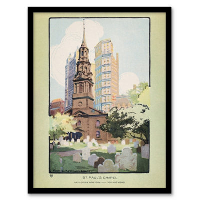 Artery8 Rachael R Elmer St Paul's Chapel And Cemetery Framed Wall Art Picture Print A4 from B&Q