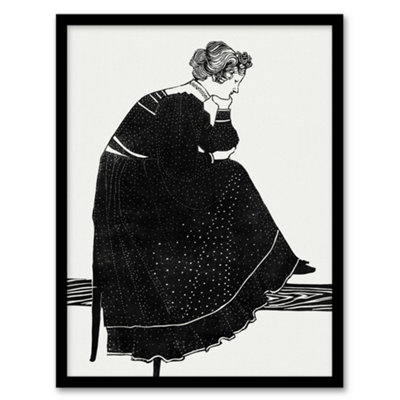 Artery8 Reijer Stolk Woman Sitting On A Stool Design Framed Wall Art Picture Print A4 from B&Q