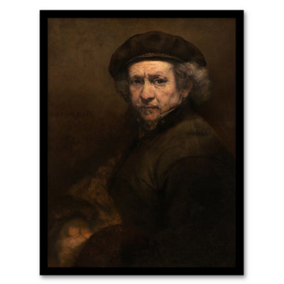 B&Q -  Rembrandt Van Rijn Self Portrait Oil Painting Framed Wall Art Picture Print A4