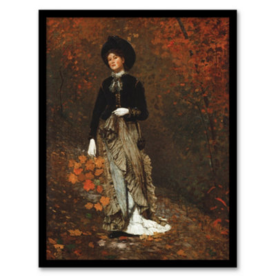 Artery8 Winslow Homer Autumn Oil Painting Woman Portrait Framed Wall Art Print A4 from B&Q