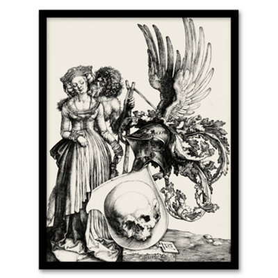 B&Q -  Albrecht Durer Coat Of Arms With A Skull Framed Wall Art Picture Print A3