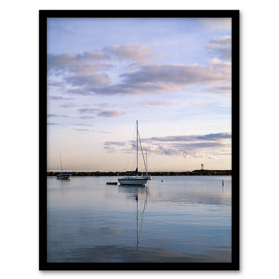 B&Q -  Carol M Highsmith Block Island Sailboat Sunset Photo Framed Wall Art Print A3
