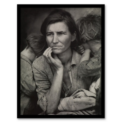 Artery8 Dorothea Lange Migrant Mother And Children Photograph Framed Wall Art Print A3 from B&Q