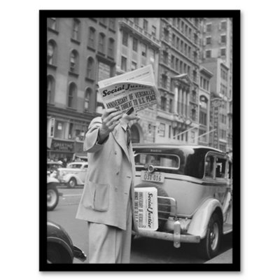 Artery8 Dorothea Lange Social Justice Newsboy Photograph Framed Wall Art Print A3 from B&Q