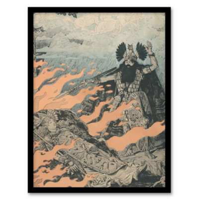 Artery8 Eugene Grasset Poster For The Valkyrie Opera By Wagner Framed Wall Art Print A3 from B&Q