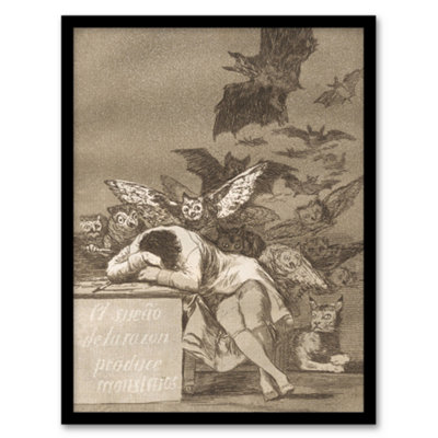 Artery8 Francisco Goya The Sleep Of Reason Produces Monsters Framed Wall Art Print A3 from B&Q