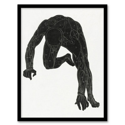 Artery8 Reijer Stolk Man Silhouette Anatomical Study Of Muscles Framed Wall Art Print A3 from B&Q