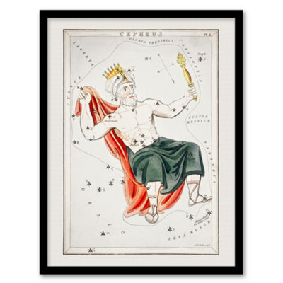 B&Q -  Sidney Hall Vintage Cepheus Constellation Illustration Framed Wall Art Print A3