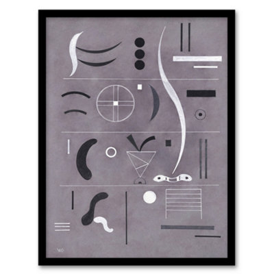 Artery8 Four Parts Abstract Watercolour Kandinsky Framed Wall Art Print 12X16" from B&Q