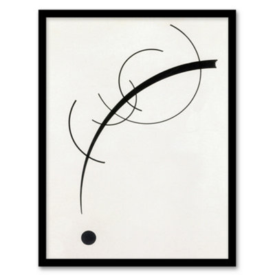 Artery8 Free Curve To The Point Wassily Kandinsky Framed Wall Art Print 12X16" Size 12
