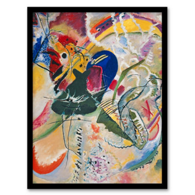 Artery8 Improvisation 35 Colourful Abstract Kandinsky Framed Wall Art Print 12X16" from B&Q