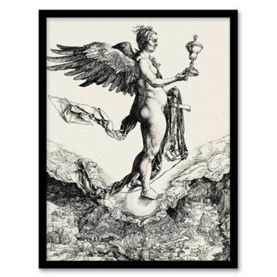 B&Q -  Nemesis The Great Fortune Albrecht Durer Framed Wall Art Print 12X16"