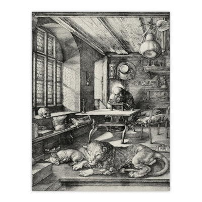 Artery8 Saint Jerome In His Study Albrecht Durer Wall Art Poster Print 12X16" from B&Q