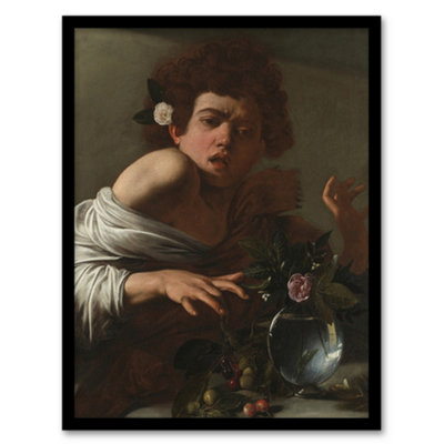 Artery8 Boy Bitten By A Lizard Allegory Caravaggio Framed Wall Art Print 12X16" from B&Q