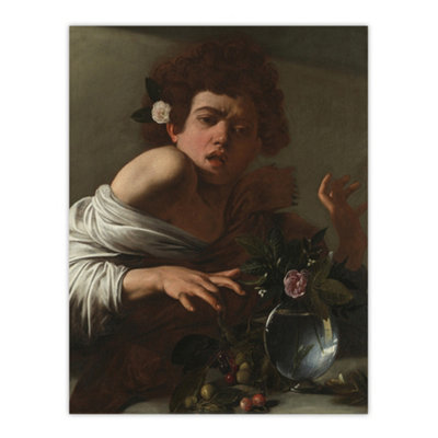 Artery8 Boy Bitten By A Lizard Allegory Caravaggio Wall Art Poster Print 12X16" from B&Q