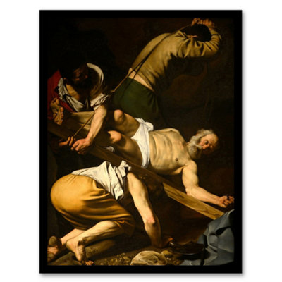 Artery8 Crucifixion Of St. Peter Caravaggio Framed Wall Art Print 12X16" from B&Q