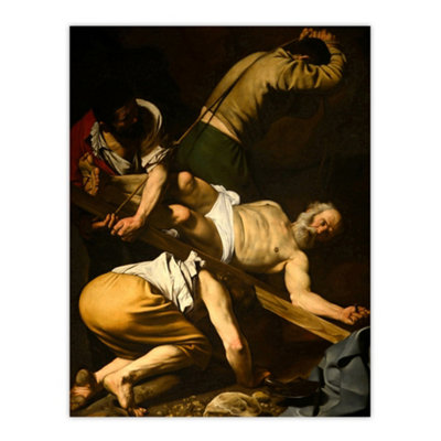 Artery8 Crucifixion Of St. Peter Caravaggio Wall Art Poster Print 12X16" from B&Q