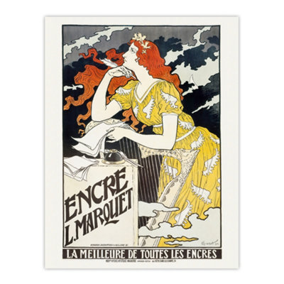 Artery8 L Marquet Ink Art Nouveau Advert Grasset Wall Art Poster Print 12X16" from B&Q