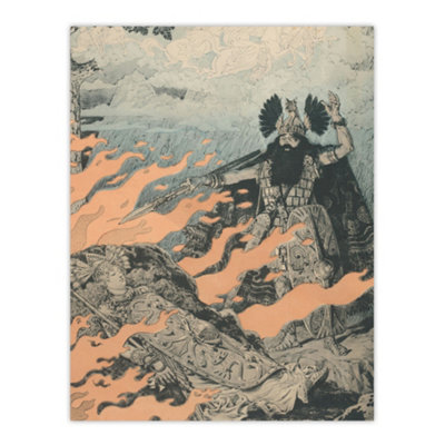 Artery8 Poster For The Valkyrie Opera By Wagner Grasset Wall Art Poster Print 12X16" from B&Q