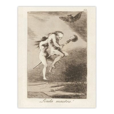 B&Q -  Spanish Teacher Witches Broom Francisco Goya Wall Art Poster Print 12X16"