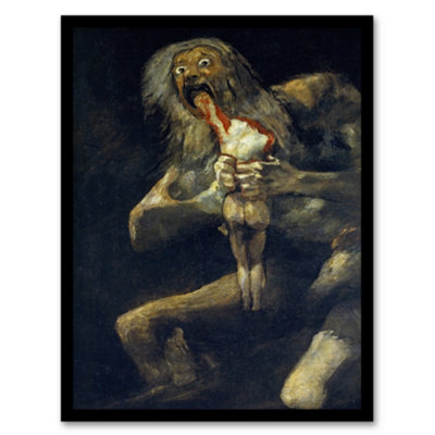 Artery8 Saturn Devouring His Son Francisco Goya Framed Wall Art Print 12X16" from B&Q