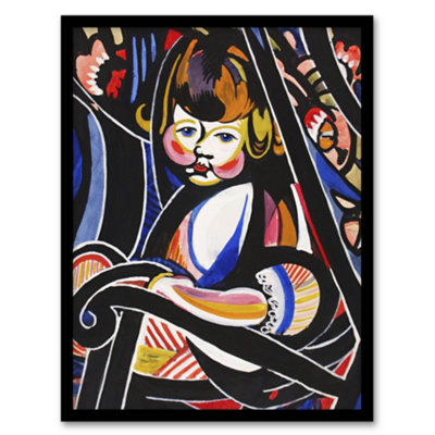 Artery8 Child In Rocker Portrait Henry Lyman Sayen Framed Wall Art Print 12X16" from B&Q