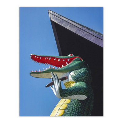 Artery8 Gatorland Zoo Alligator With Cigar Margolies Wall Art Poster Print 12X16" from B&Q