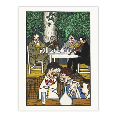 Artery8 Musicians At The Heuriger Music Moriz Jung Wall Art Poster Print 12X16" from B&Q