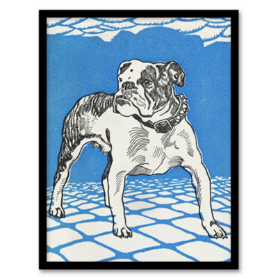 Artery8 Dog Lover Bulldog Animal Portrait Moriz Jung Framed Wall Art Print 12X16" from B&Q