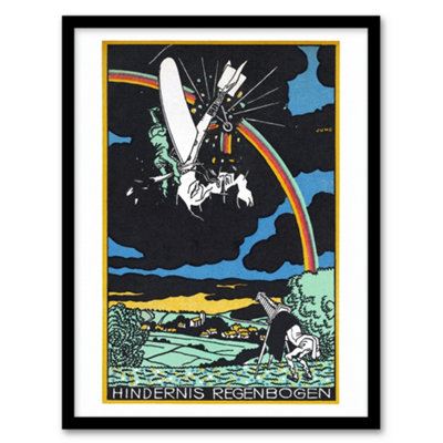 Artery8 Rainbow Obstacle Plane Crash Moriz Jung Framed Wall Art Print 12X16" from B&Q