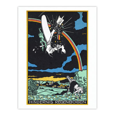 Artery8 Rainbow Obstacle Plane Crash Moriz Jung Wall Art Poster Print 12X16" from B&Q