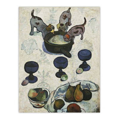 B&Q -  Still Life With Three Puppies Paul Gauguin Wall Art Poster Print 12X16"